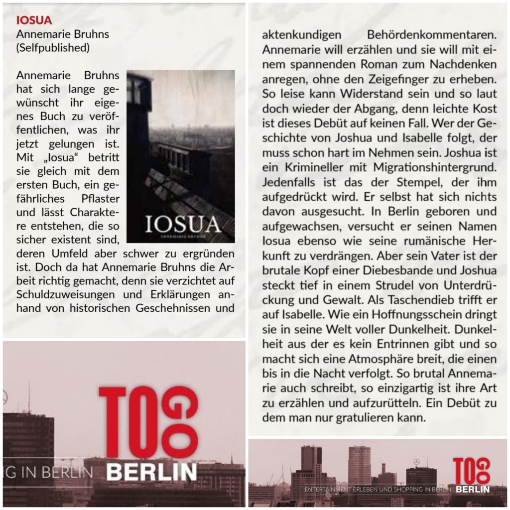 Rezension aus dem ToGo Stadtmagazin Berlin